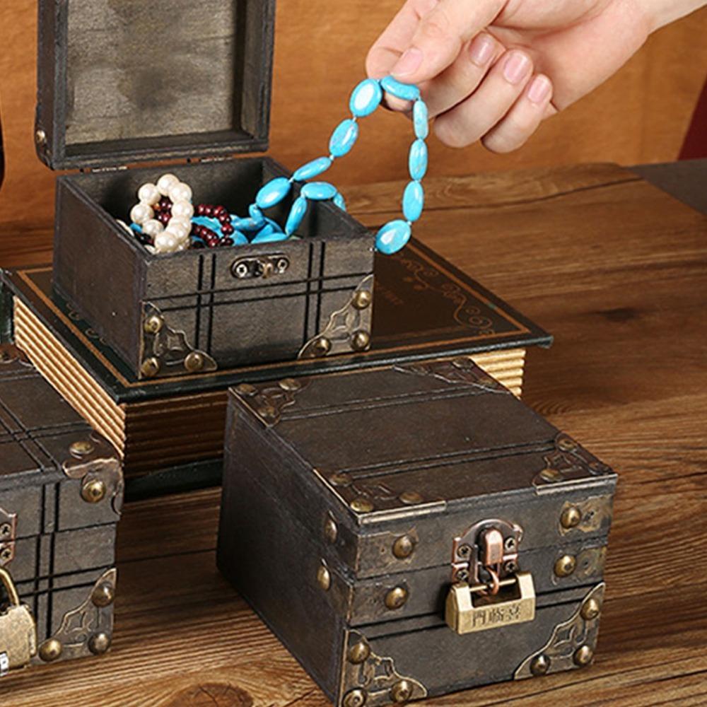 Деревянная Большая Шкатулка для Украшений Большая Вместимость Деревянная Шкатулка для Украшений Винтажная Шкатулка для Украшений Хранение Украшений