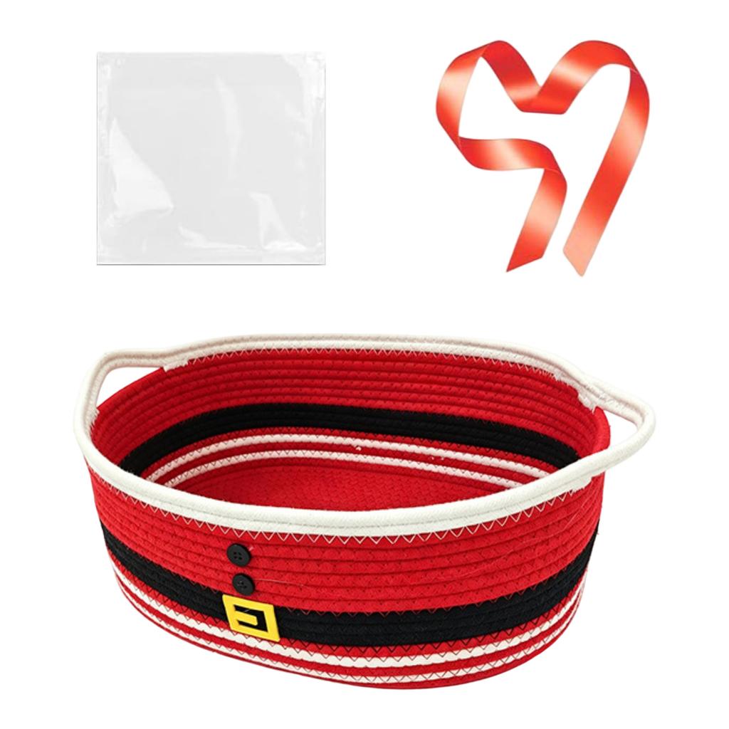 Christmas Cotton Rope Woven Storage Basket for Snacks and Candy