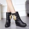 Leather Waterproof Chunky Half High Women's Snow Boots Winter Fleece-lined Fashion 2025 Novelty Designer Luxury Hot Ladies Shoes