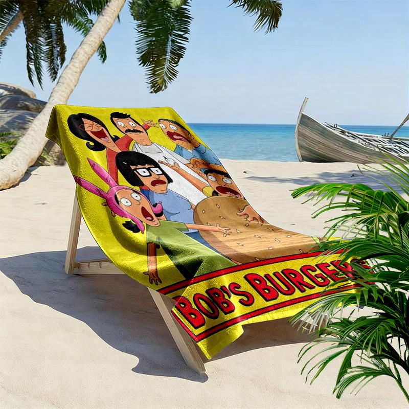 Bob's Burgers 2D Flat Print Beach Towel, Large Soft Quick Dry Towel for Beach Camping Swimming.MSTJ0918364