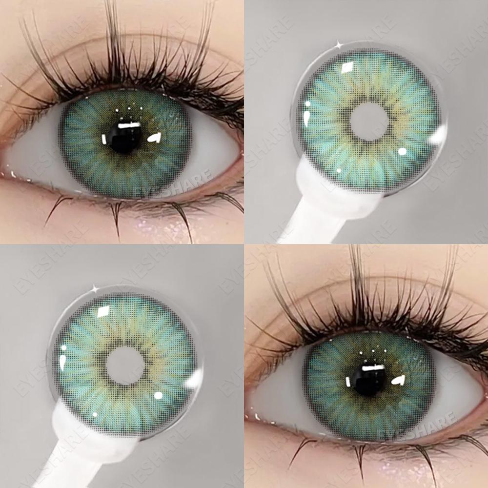EYESHARE 1 Pair Natural Color Contact Lenses Sweet Big Eyes Brown Gray Yearly Easy To Wear