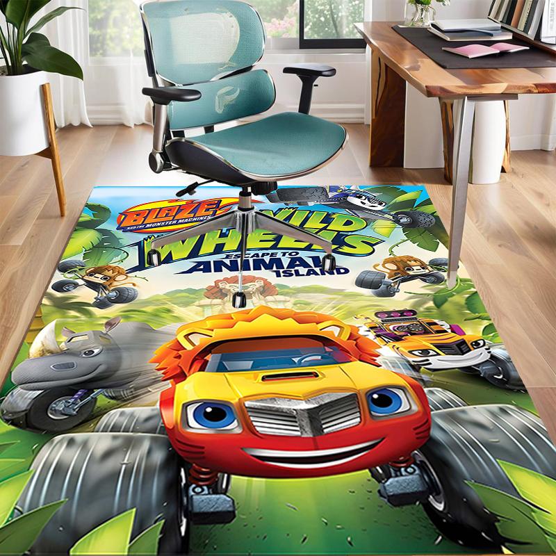 1pc Blaze and the Monster Machines (2) Design Area Rug - Non-Slip, Soft & Cozy Floor Mat for Living Room, Bedroom, Office - Indoor/Outdoor Decorative