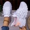 Women Plus Size Height Increasing Shoes Spring Fly Knit Mesh Breathable Casual Sneakers
