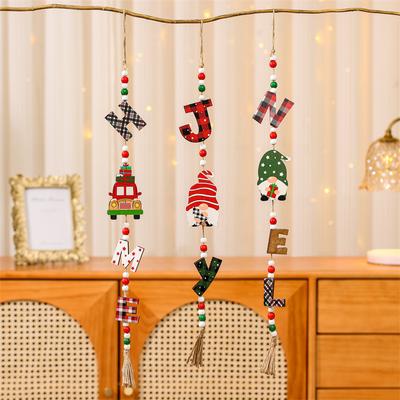 Weihnachtsdekorationen Holz Englisch Gesichtsloser alter Mann Kleiner Anhänger Weihnachtsbaum Autoanhänger Hängende Schnur Dekoration