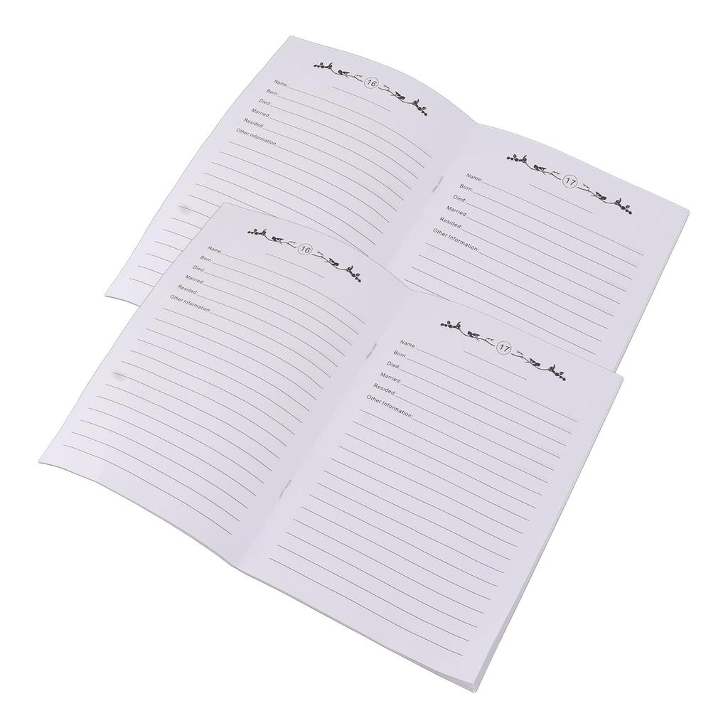 2Pcs Family Tree Notebook 16 Pages Double Sides Family History Record Book Workbook for Family Office Stationery