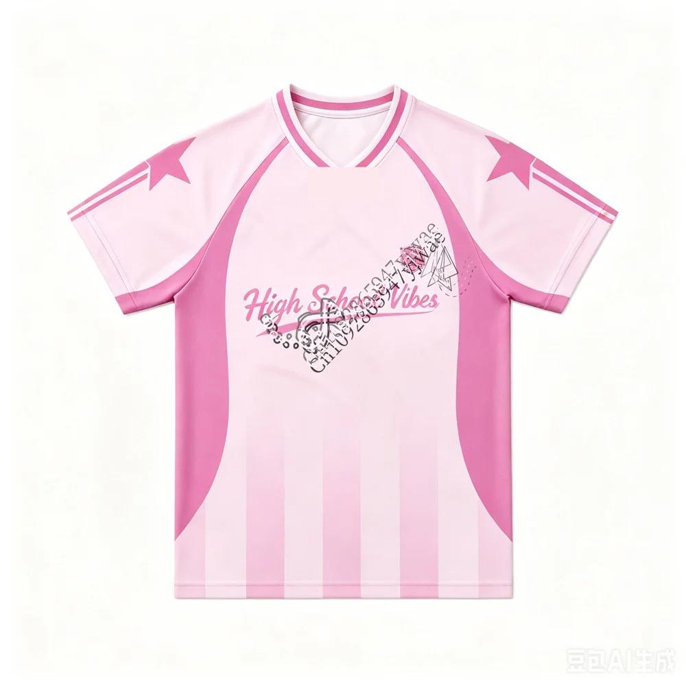 2026 Green Monster PK Pink Power High School Vibes Jersey DMD Sports Day Shirt V-neck StreetWear Summer Men Women T-shirts Top