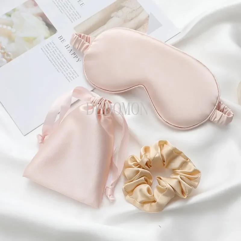 3Pcs Set Women Imitated Silk Sleep Eye Mask Eye Patches Eyeshade Blindfold Travel Rest Eye Cover Night Eyeshade