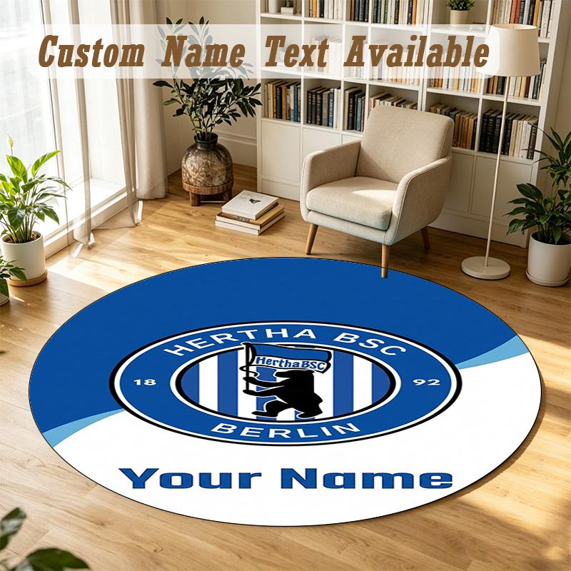 Round Rug Custom Namehertha bsc Pattern Non Slip Carpet Home Floor Decor