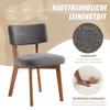 Modern Mid-Century Style Dining Chair Set of 2, Solid Wood Legs Fabric Upholstered Seat for Kitchen, Dining Room or Office (gray Linen Fabric)