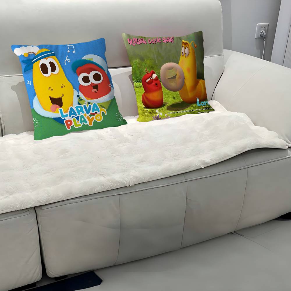 NIEDLICH Cartoon L-Larve Kissenbezug Abnehmbar Waschbar Kissenbezug – Ganzjährig Weiches Leinen