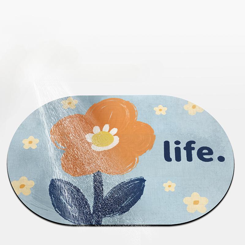 Diatomaceous Earth Mat Quick-Dry Toilet Carpet Bathroom Household Foot Mat Water-Absorbent Bathroom Mat Dirt-Resistant Non-Slip Mat