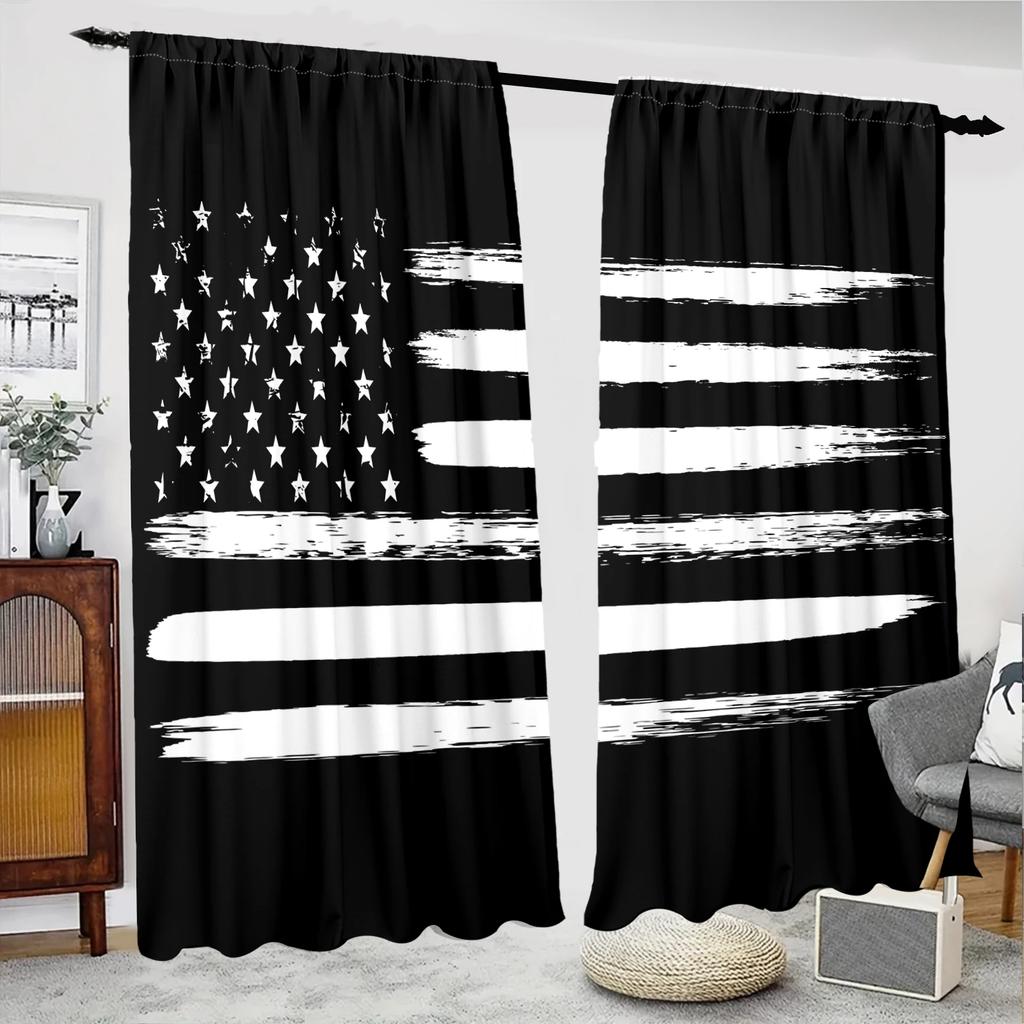 Retro Nationalflaggenmuster Bedruckte Vorhänge Weihnachtsdekorationen Schlafzimmer Wohnzimmer Heimdekoration Vorhang Polyester Ideal für Bereich
