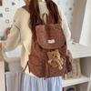 Cord-Schleifen-Rucksack Damen Leichter Zugband-Pendlerrucksack