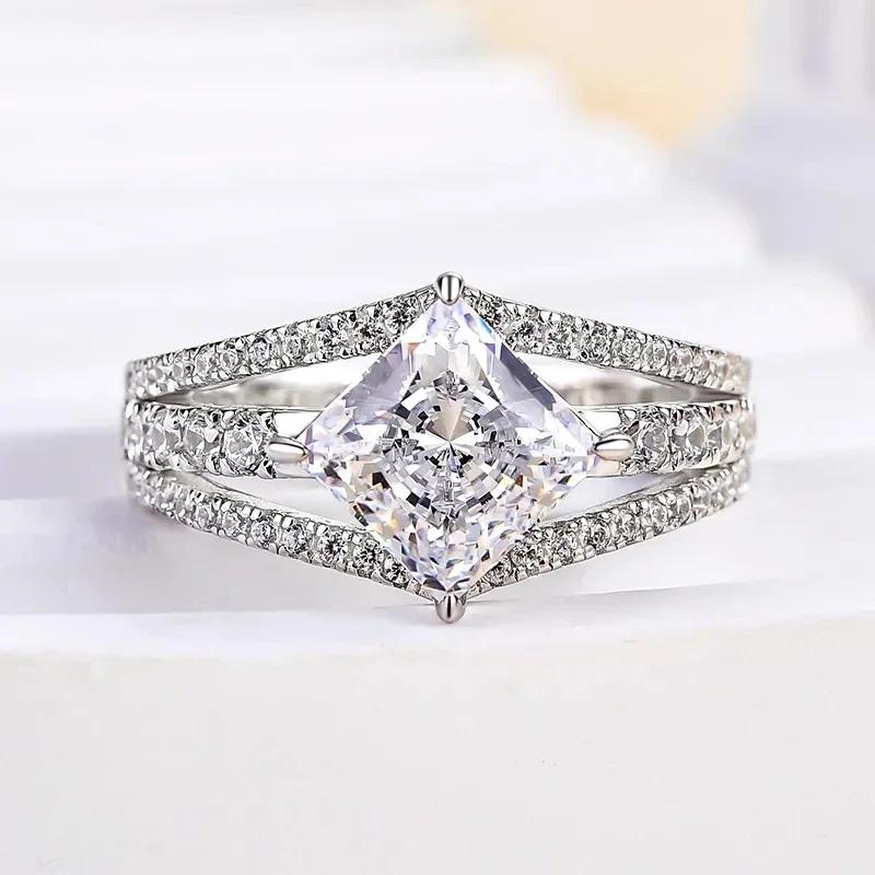 Huitan Gorgeous Bright CZ Rings for Women Exquisite Bling Bling Finger Accessories for Party Fashion Promise Wedding Zircon