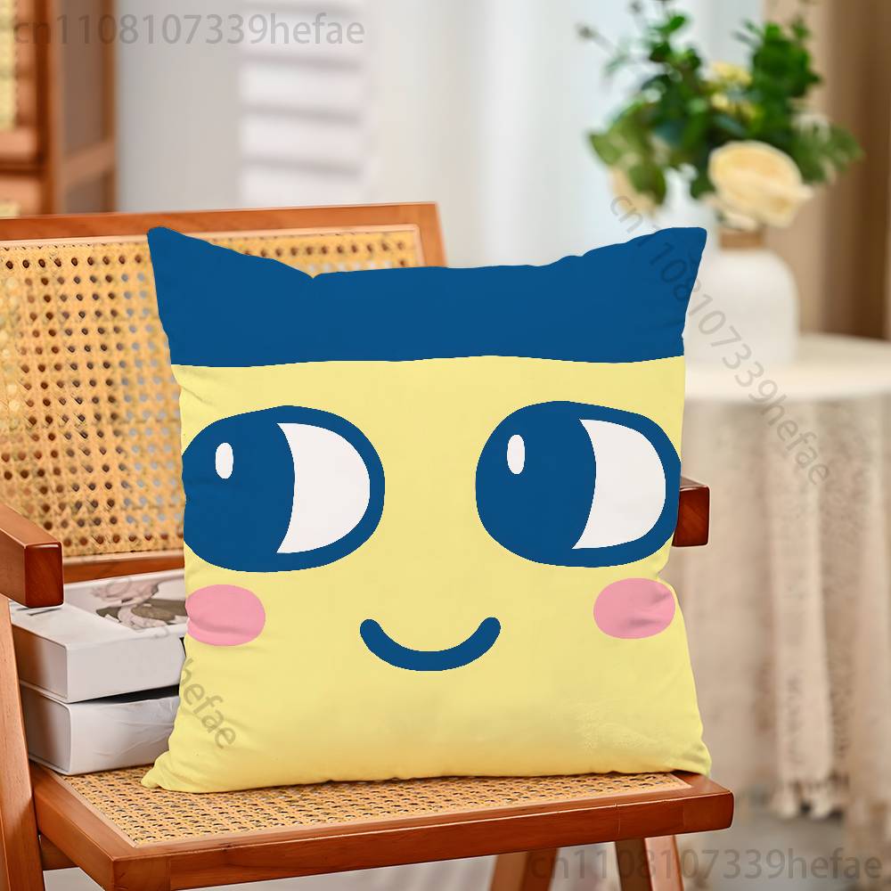 TTamagotchi MMametchi Funny Pillow Case Antidustmite Pillowcase Invisible Zipper Silky Short Plush Sofa Cushion Cover