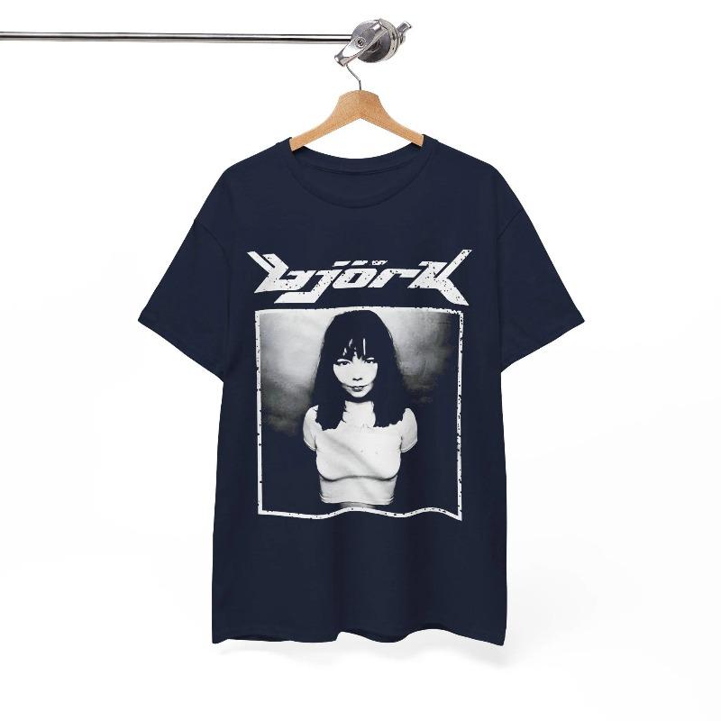 Bjrk Vintage Tshirt Retro 90s Y2k Singer Merch Black White Photo Tee Icelandic Musician Gift Electronic Music Shirt
