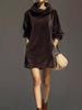 Women's Solid Color Velvet Hooded Dress - Spring/Autumn 2026 Collection