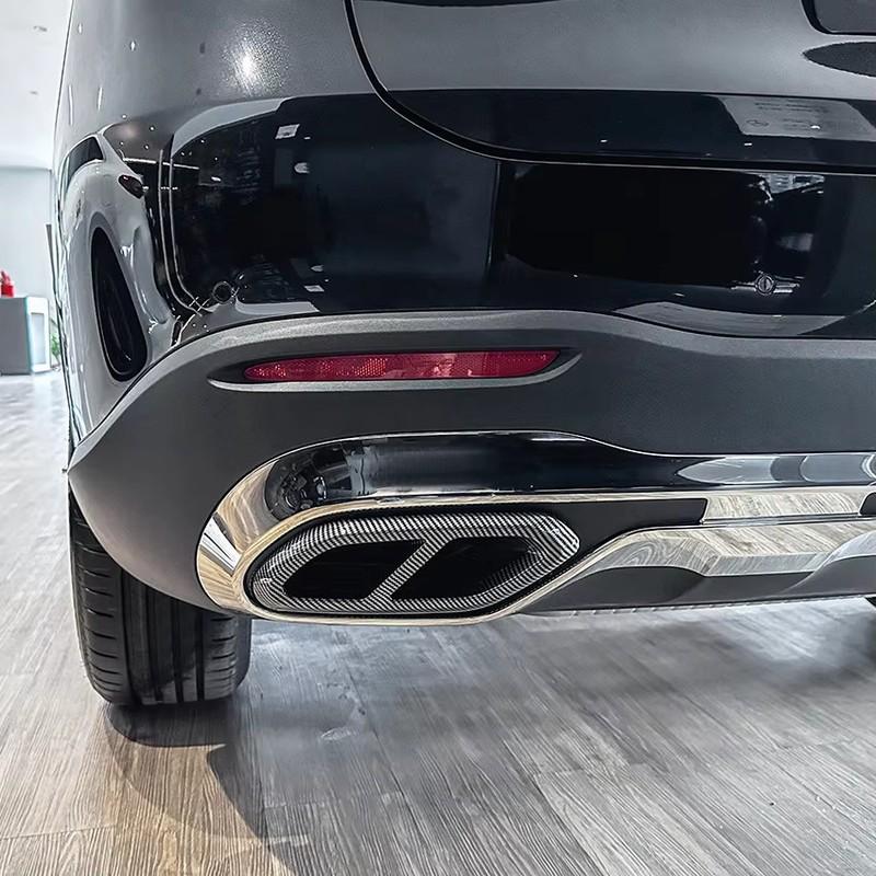 Für Mercedes Benz GLC Klasse X254 GLC260 GLC300 AMG + Auto Auspuffendrohr Rahmen Schalldämpfer Stoßstange Auspuffrohr Abdeckung Zierleiste
