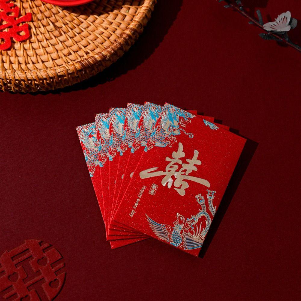 

20 шт. Конверт «Наилучшие пожелания» красный, несколько узоров, мешочек для благословений, традиционный хунбао, китайская свадьба 07