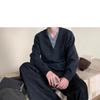 Korean Style Men's V-Neck Knit Sweater: Versatile Fake Two-Piece for Autumn/Winter