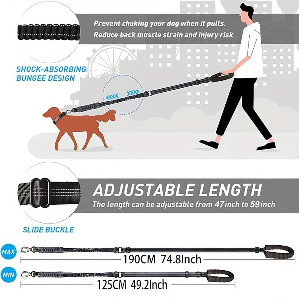Reflective Dog Leash with Comfortable Padded Handle Heavy Duty Traction Rope for Strong Dogs - Enhance Safety And Contr