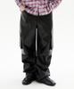 Trillion Parachute Cargo Rivet Vegan Leather Pants (Black)
