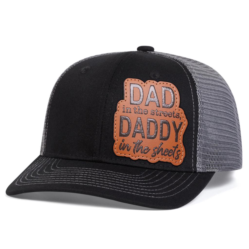 1Piece Unisex Dad Daddy Leather Patch Baseball Net Hat Outdoor Adjustable Sunscreen Leisure Hat Spring Autumn Travel Vacation Trendy Fashionable