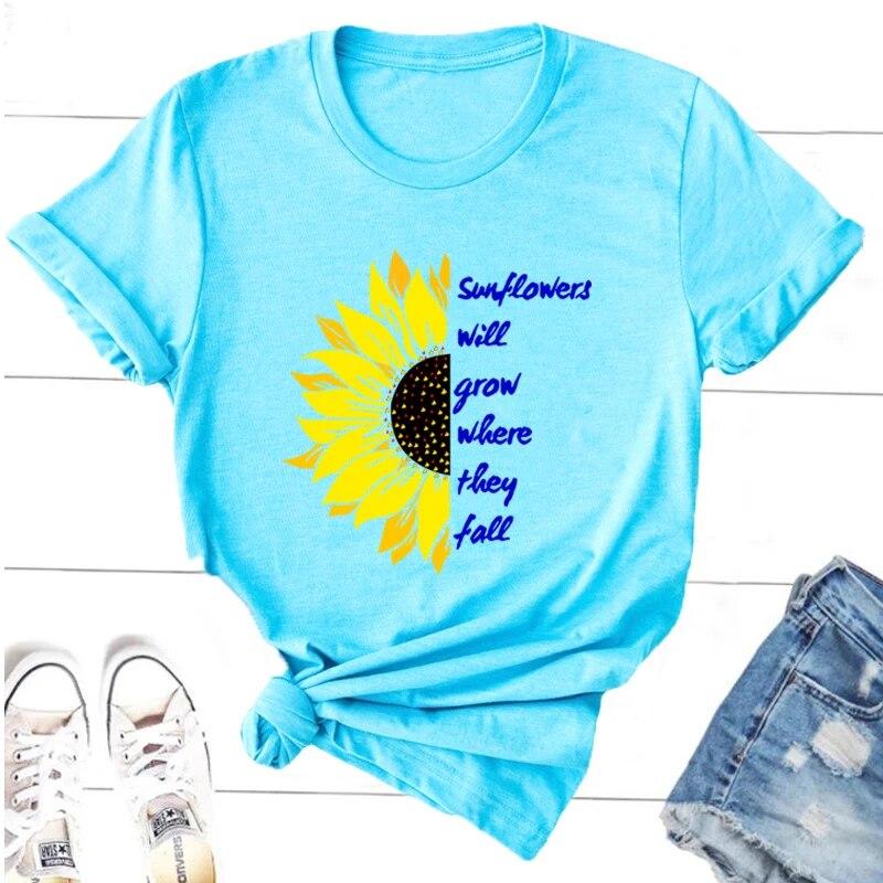 Ukraine Sunflower T-shirt Vintage Ukrainian Lovers Print Graphic T Shirts Women Short Sleeve Y2k Top Casual Tee Shirt Tops Unisex