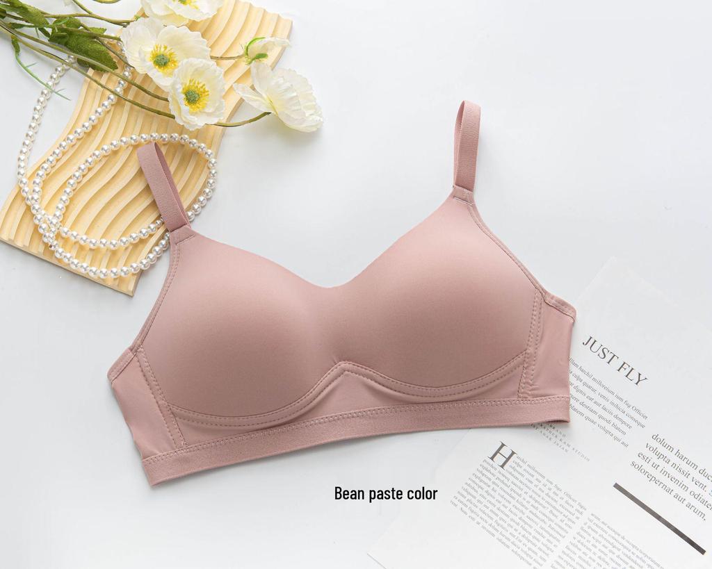 Soft Wire-Free Push-Up Bra for Small Chest - Anti-Sagging, Breathable, Thin Cup with Side Support