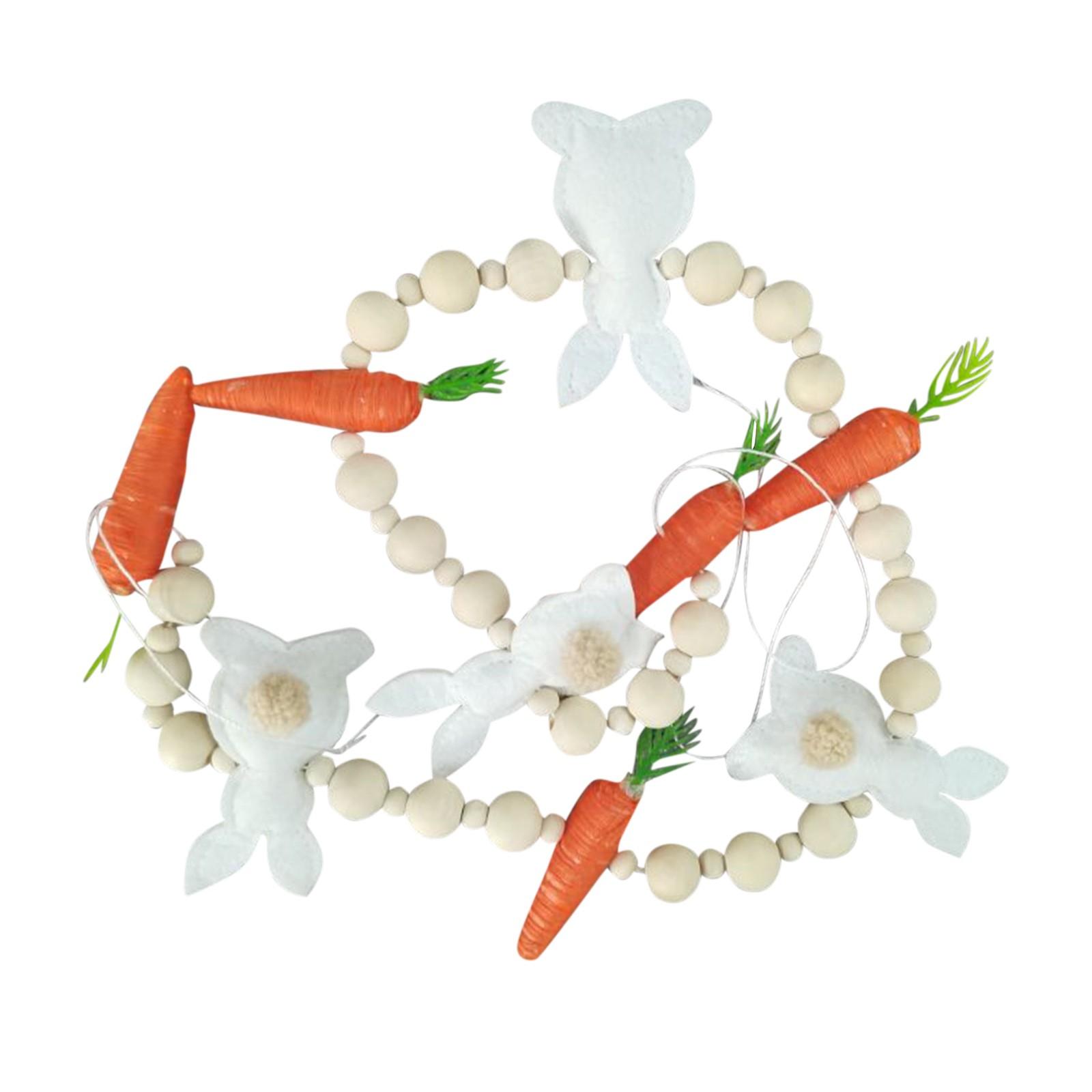 

Easter Bunny Carrot Wreath Pendant Spring Decorative Garland червоний