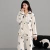 Coral Fleece Pajamas Women'S Autumn And Winter Flannel Fleece Thickened High-End Loungewear Warm Suit