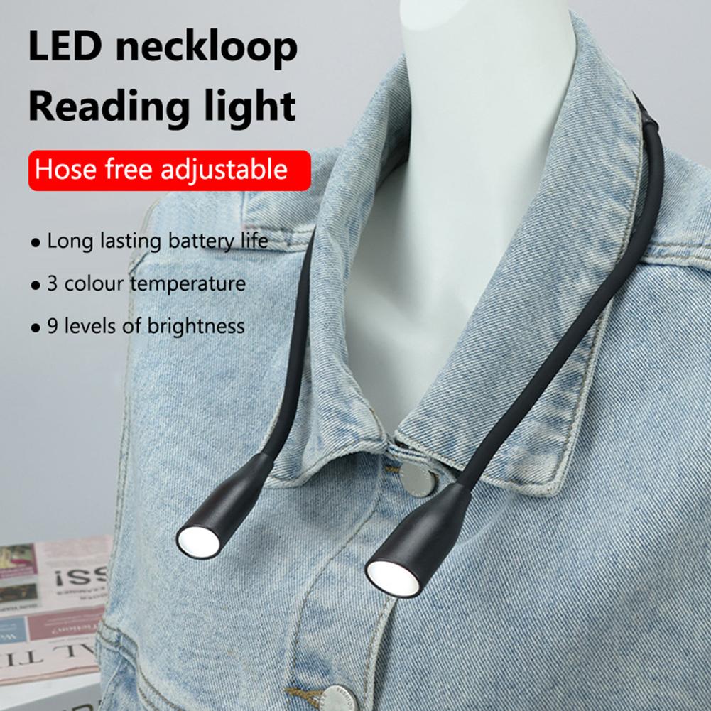 LED Neck Reading Light Bendable Arms Reading Lamp Adjustable Brightness LED Night Light Flashlight for Reading Crafting Knitting