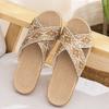 Four Seasons Women's Linen Deodorant Anti-slip Indoor/Outdoor Silent Slippers