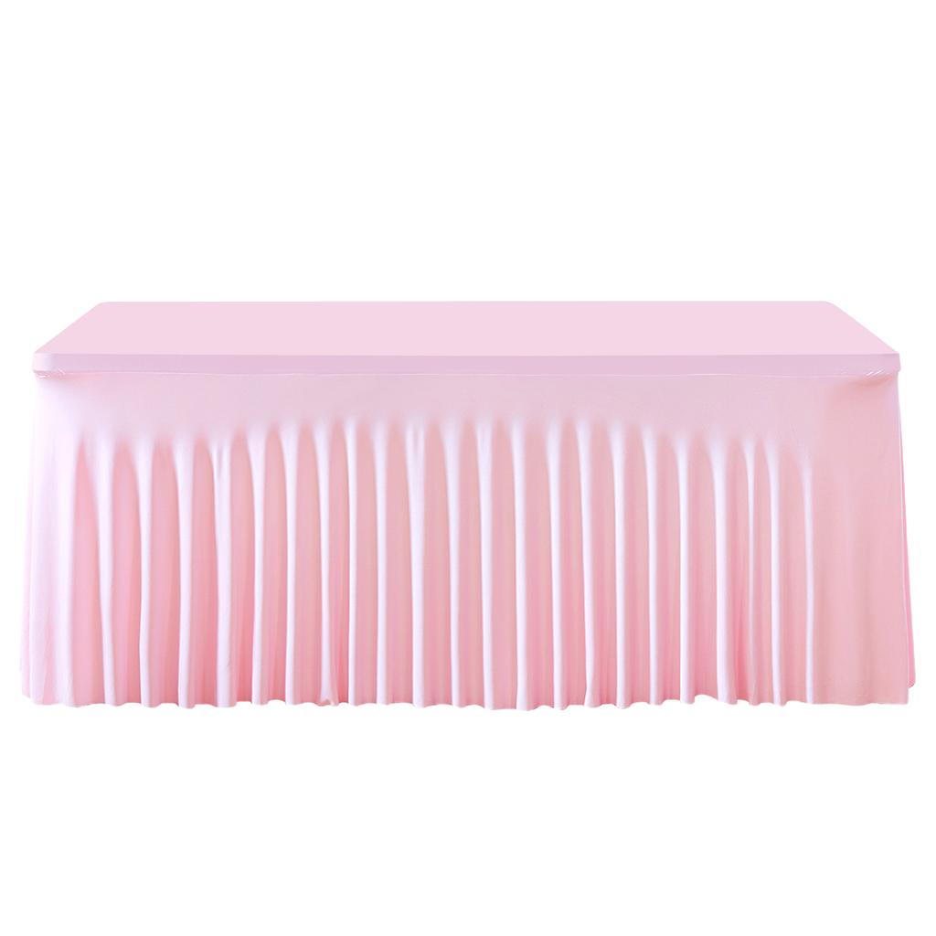 Spandex Tablecloth, Elastic Fitted Stretch Tablecloth for 6FT Rectangle Tables, Washable Table Cover Skirt for Wedding, Parties