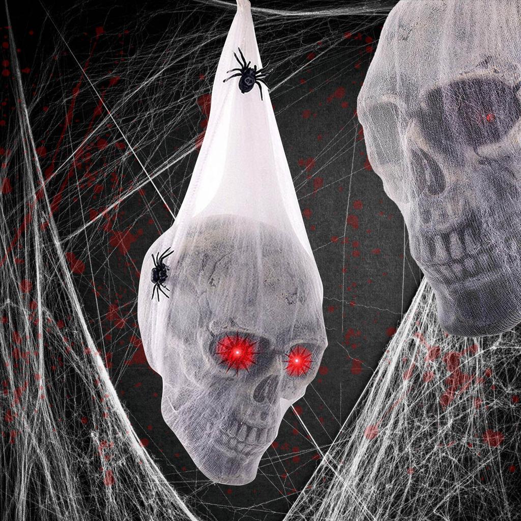 Halloween Horror Glowing Sound-Controlled With Spider Webbing - Spooky Yard Decoration