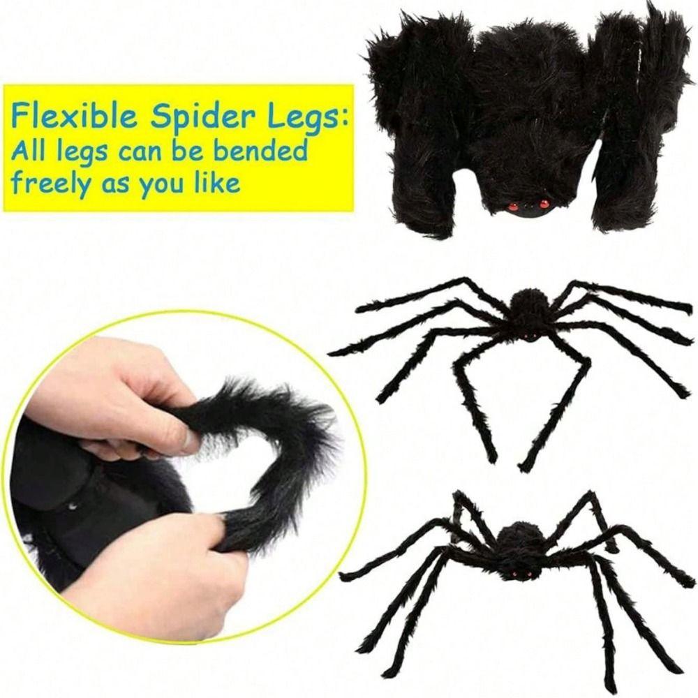 Prank Props Horror Atmosphere Bar Ornament Halloween Decoration Haunted House Black Plush Spider