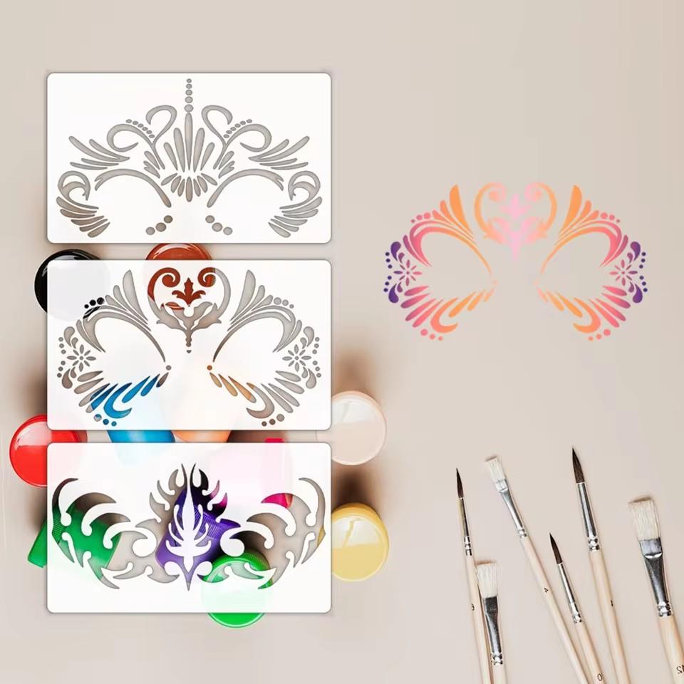 Reusable Face Paint Stencils for Body Art Stamps Painting Halloween Party Makeup DIY Tool Temporary Tattoos Stencils