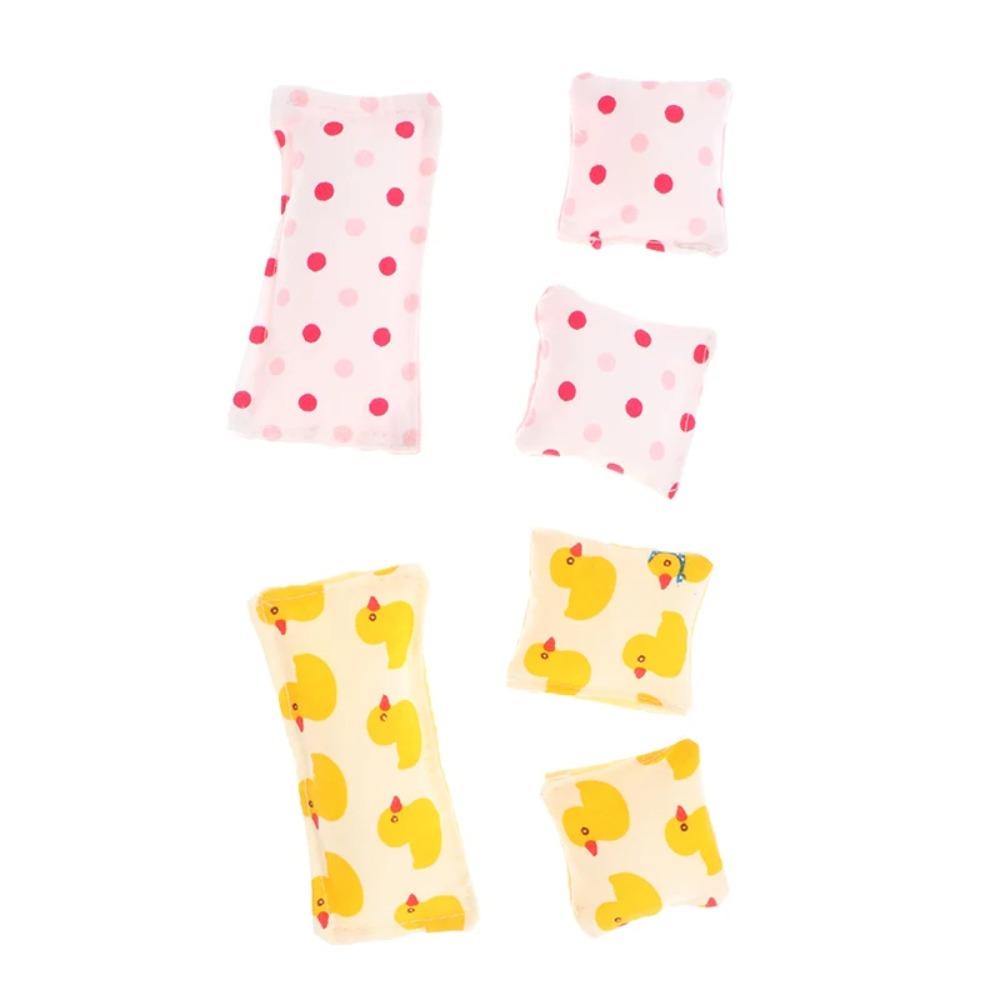 Fünfteiliges Set Puppenhaus Miniatur Bett Bettlaken 20cm Plüschpuppe Bettwäsche Rollenspielzeug