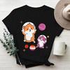 Cartoon Cute Hamster Cartoon Cute Hamster Baby Round Neck Big Size Round Neck Black T-shirt Woman Tops