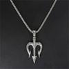 Fashion Gift Charm Chain Vintage Rock Punk Choker Necklace Hip Hop Neptune Trident Pendant