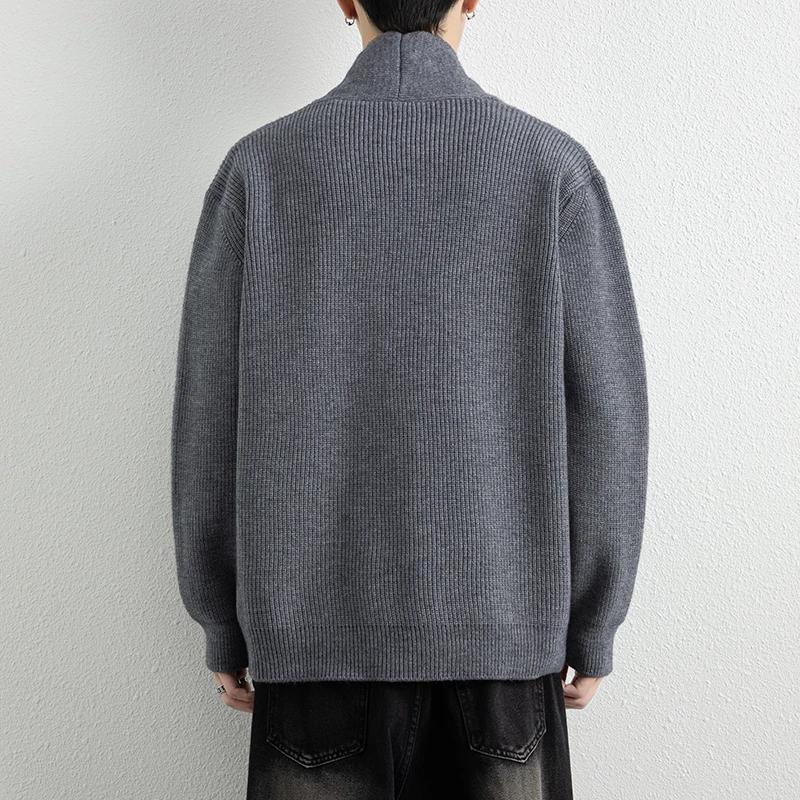 Spring Autumn Fashion V-Neck Sweater Cardigans Men Youthful Vitality Loose Knit Sweatercoat Mens Solid Color Knitted Cardigans