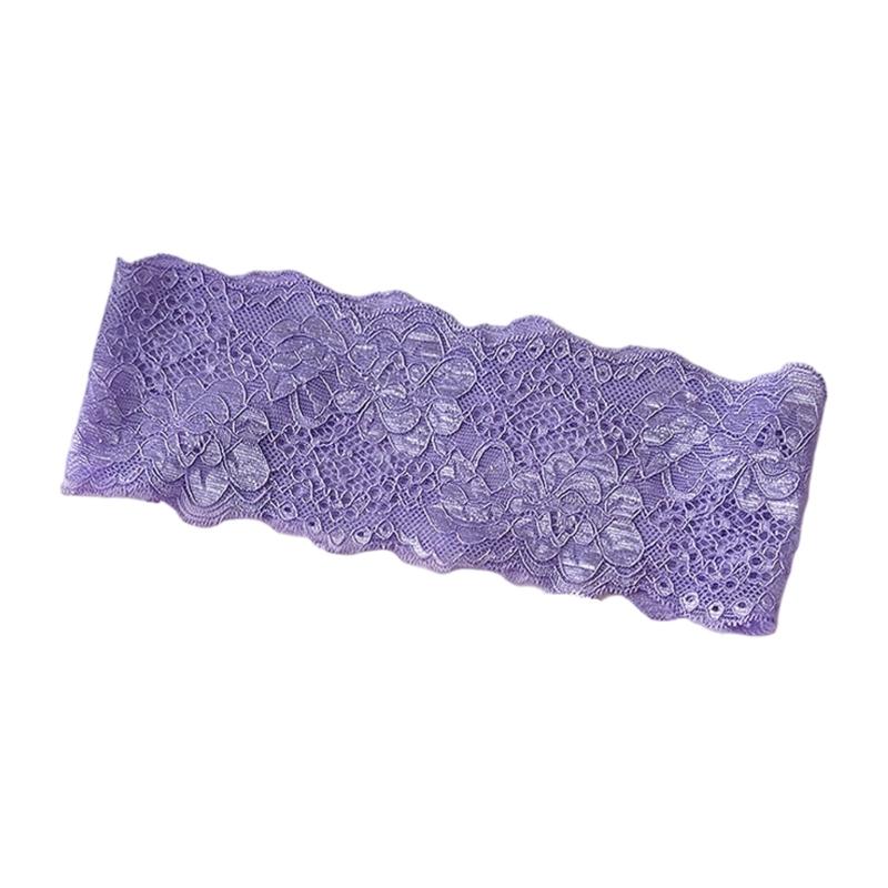 Lace Hair Band for Women, Wide Flower Headband, Elastic Hairwrap for Daily Grooming, Makeup Prep, Casual Wear, and Daily Styling