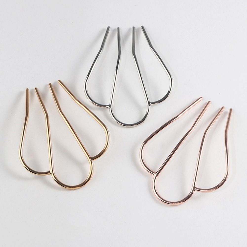 Woven Hair Artifact Ancient Style Headwear Korean Style Headwear Metal Hair Sticks U-Shape Hairpin