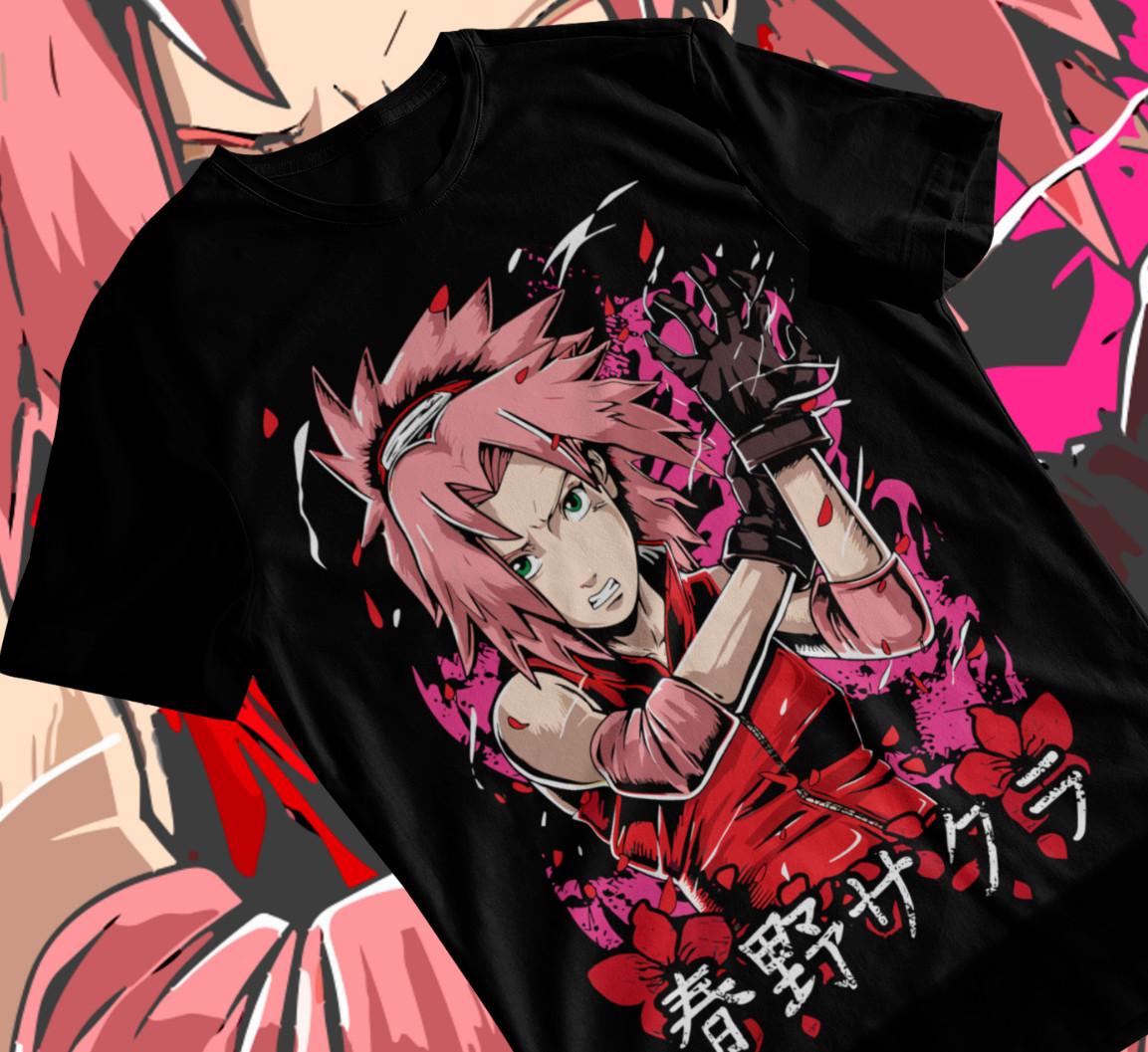Sakura Haruno T-shirt Naruto Hinata Hentai Waifu Anime Mio Gift SofT-shirt XXL