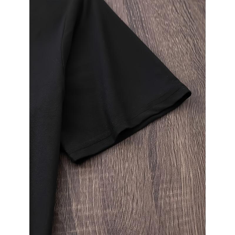 Women'S Short-Sleeve Round-Neck T-Shirt with a Black Satin Ribbon Design - Sporty And Casual Style, Soft And Breathable