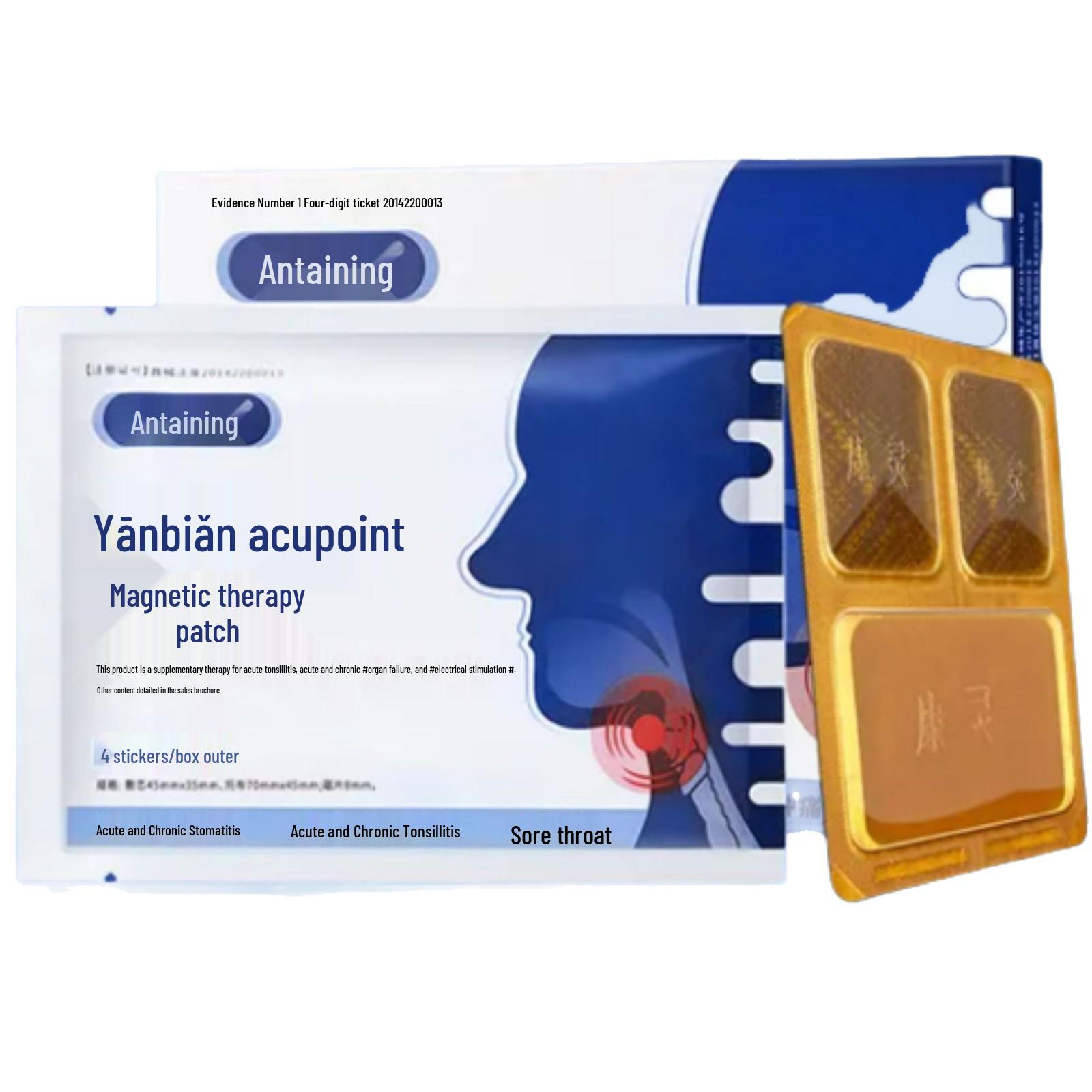 An Tai Ning Magnetic Therapy Patch for Sore Throat Relief 4 Patches