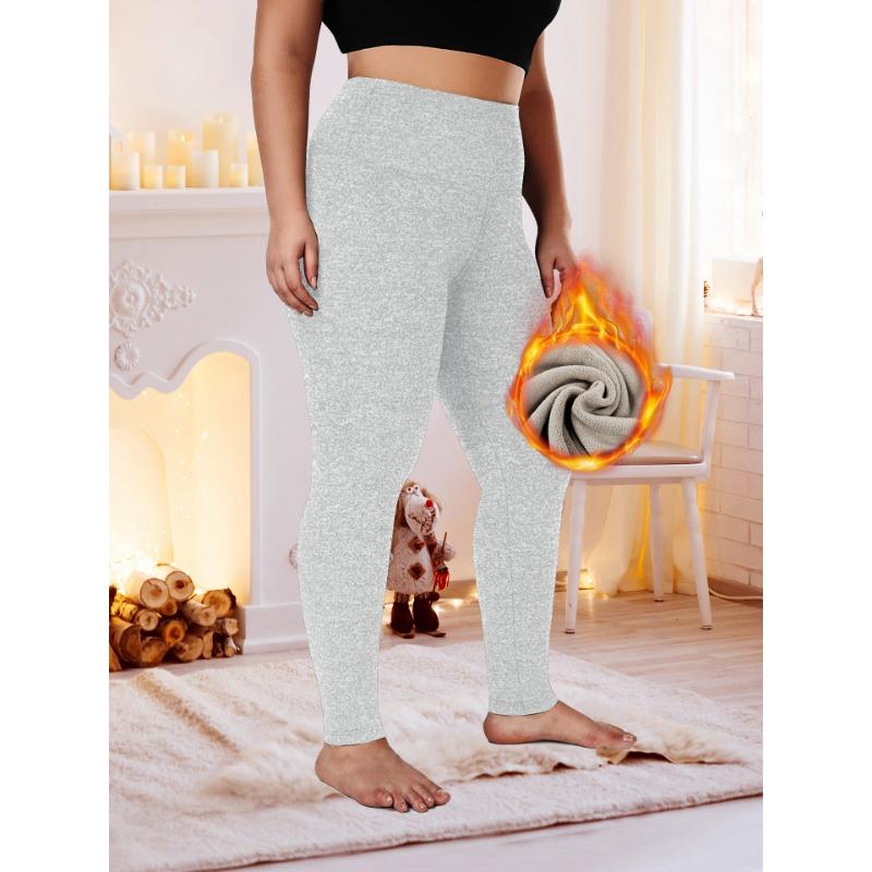 Women High Waist Thick Fleece Lined Plus Size Warm Thermal Winter Leggings