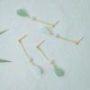 Vintage Hetian Jade Wassertropfen Ohrringe für Frauen Mode Grün Kristall Lange Quaste Perle Anhänger Ohrringe Partei Schmuck