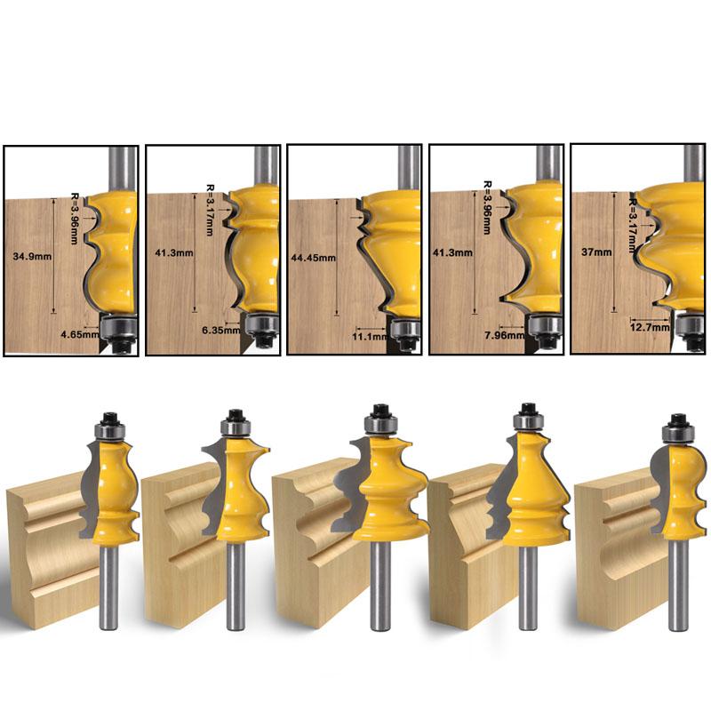 1PC 8mm Gambo Involucro e Base Stampaggio Router Bit Set CNC Linea coltello Taglierina per la lavorazione del legno Tenone Cutter per Strumenti di lavorazione del legno