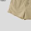 INCERUN Herren Reißverschluss Taille Textur Hausparty Clubwear Shorts Eng anliegende Minihose